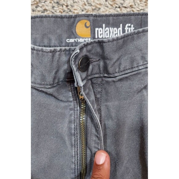 Carhartt Pants Gray Workwear Relaxed Fit Canvas Stretch 102291-039 MENS 34x29 - Picture 2 of 8
